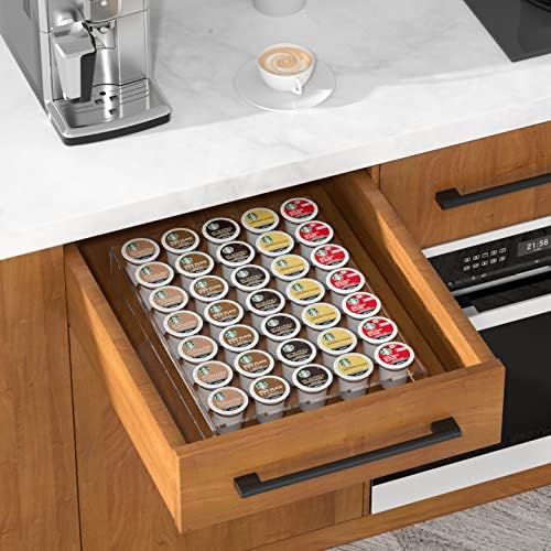  Acrylic K Cup Drawer Organizer, Clear K Cup Organizer Tray For Drawer Or Countertop Storage, Hold 24 Coffee Capsules,K Cup Coffee Pod Holder For Office And Kitchen K Cup Storage (9.6x13.2Inches)
