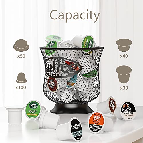  Coffee Pod Holder, Sturdy K Cup Organizer, Large Capacity K Cup Storage For Keuring Espresso Capsule Coffee Creamer, Easy To Refill And Organize For Cafe Bar, Coffee Bar Decor