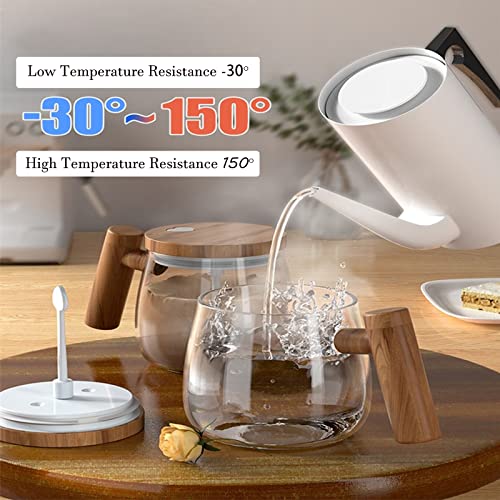  FOXNSK Self Stirring Mug, Electric Mixing Cup Self Stirring Coffee Mug High Borosilicate Glass Mixing Coffee Mug Rotating Home Office Travel Stirring Cup Suitable For Coffee/Milk/Protein Powder