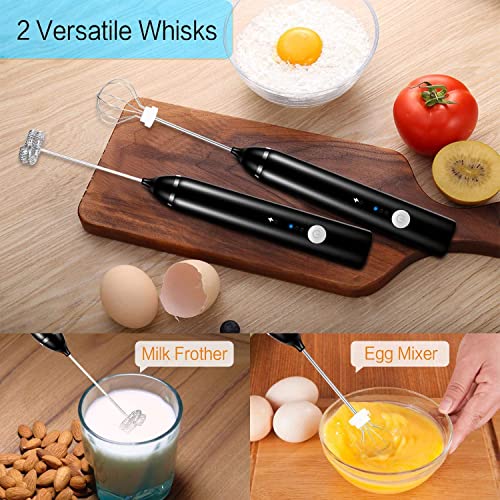  3 In 1 Handheld Electric Milk Frother And Steamer, 4 In 1 Automatic Heater For Making Latte Mini Multi-function Kitchen With Charging (BLACK, 2 IN 1)