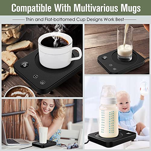  Mug Warmer For Desk With Auto ON/Off, Coffee Mug Warmer With 3 Temperature Settings, Coffee Warmer With Auto-Off Timer, Smart Coffee Cup Warmer With LED Display, Gift On Birthday, Thanksgiving, Etc