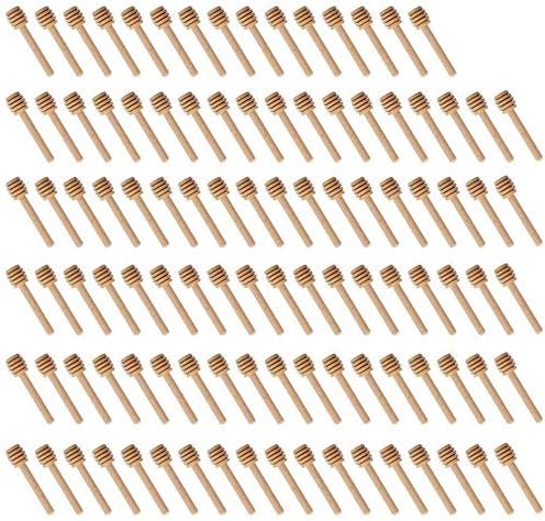  Wood Honey Dipper Sticks - Searea 100Pcs 3Inch Wooden Honey Dipper Stick Wooden Syrup Dippers Honeycomb Sticks Perfect For Drizzling Honey,Maple Syrup,Chocolate, Caramel,Honey Spoons