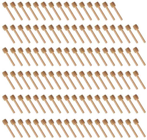  Wood Honey Dipper Sticks - Searea 100Pcs 3Inch Wooden Honey Dipper Stick Wooden Syrup Dippers Honeycomb Sticks Perfect For Drizzling Honey,Maple Syrup,Chocolate, Caramel,Honey Spoons