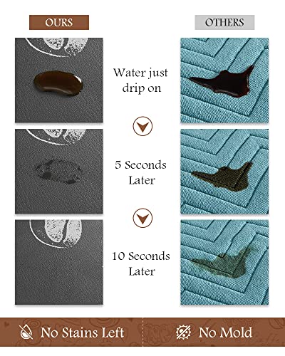 -Coffee Mat-Coffee Bar Accessories-Absorbent Stain Resistant Drying Mat Fit Under Coffee Maker Machine Coffee Pot Tray Espresso Machine-Coffee Station Accessories And Decor-12”x19”