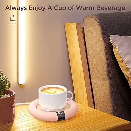  Coffee Mug Warmer, 2022 EasyAcc Coffee Warmer For Desk [with Silicon Cup Lid] Smart Mug Warmer Auto Shut Off, 3 Temp Setting To 167℉, Touch Switch, LED Display Cup Warmer For Office Home -Coffee Gift