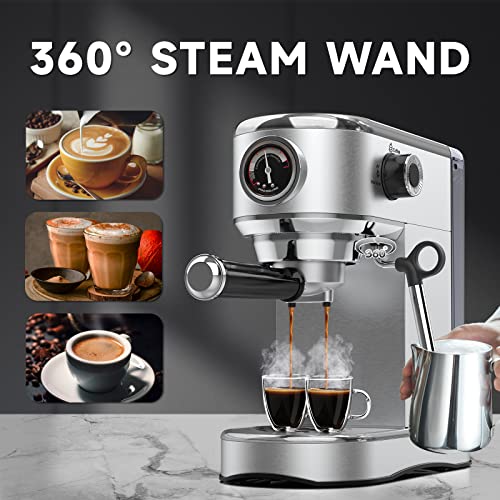  Spresso Machine, Expresso Coffee Machines With Steamer, Cappuccino Machine, Upgraded 15 Bar Espresso Machine Maker With Milk Frother For Cappuccino Latte Macchiato, Christmas Coffee Gifts,1450W