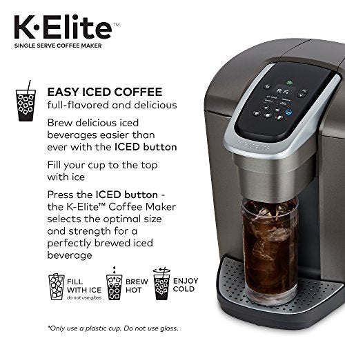 Keurig® K-Elite Brushed Slate Single Serve Coffee Maker Milk Frother For Hot And Cold Milk Foam