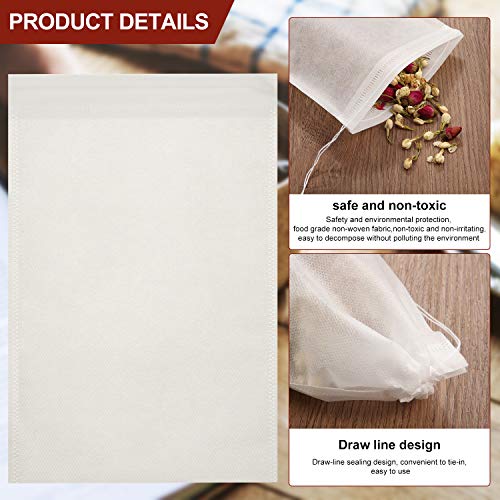  100 Pieces Cold Brew Coffee Filter Bag Disposable Fine Mesh Filter Bags Food Strainer Bags Practical Mesh Brewing Bags With Drawstring For Coffee, Cold Brew, Concentrate, 6 X 8 Inch