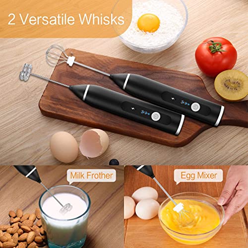  Xoice Milk Frother Handheld Battery Operated Electric Foam Maker With Stainless Steel Coffee Beater (Red)