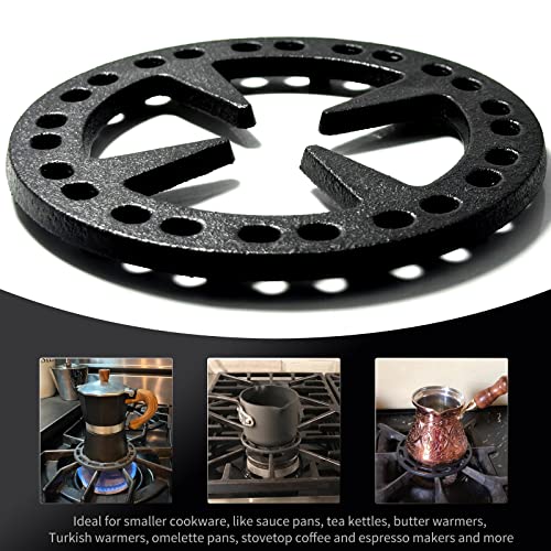  MCAMPAS 2 Packs Cast Iron Gas Stove Cooker Ring Reducer For Gas Stovetop Espresso Maker,Coffee Moka Pot