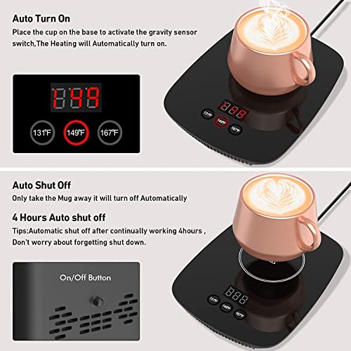  Nicelucky Coffee Mug Warmer For Desk With Heating Function 25 Watt Electric Beverage Warmer With Adjustable Temperature 131℉/ 55℃or 167℉/ 75℃ (Without Mug)