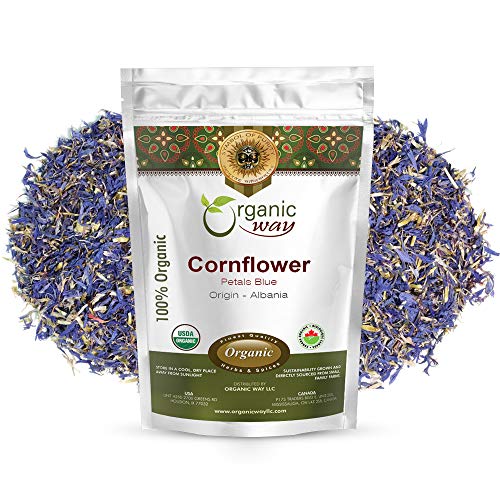  Premium Cornflower Petals Blue | Herbal Tea (Centaurea Cyanus) - European Wild-Harvest | Organic & Kosher Certified | Vegan, Non GMO & Gluten Free | USDA Certified | Origin - Albania (2Oz)