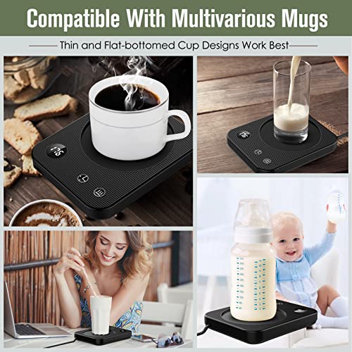  Mug Warmer, Coffee Warmer For Desk 3 Temp Settings Coffee Mug Warmer Auto ON/Off Coffee Cup Warmer With 6 Modes Timer Mug Warmer For Desk Smart Coffee Warmer With Cover Candle Warmer For Home Office