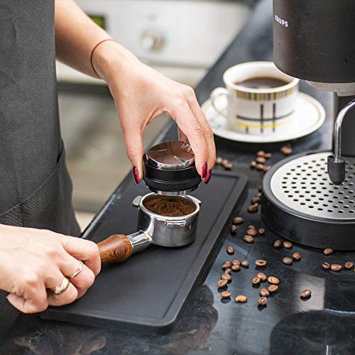  XUNADA Large Espresso Tamping Mat (5” X 12”), Ultra Thick Premium Coffee Tamper Pad, Strong Grip Silicone Tamp Station