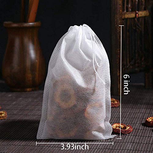  100 Pack Disposable Tea Filter Bags Tea Infusers 4" X 6" Empty Muslin Drawstring Seal Filter Tea Bags Drawstring Herb Loose Tea Bag For Brew Tea Cold Brew Coffee（4" X 6" /10 X 15cm）