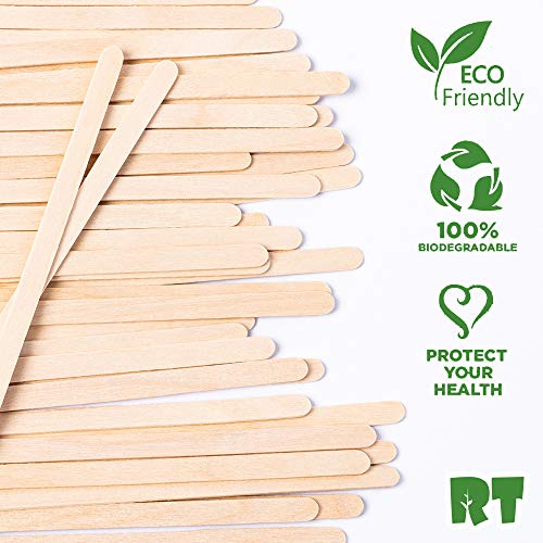  －Wooden Coffee Stirrer Natural Birch Can Be Used For Tea Hot Drinks And Cold Drinks The Stirrer Sticks Are Individually Wrapped And Safer 5.5"inch 500 Sticks Packaging