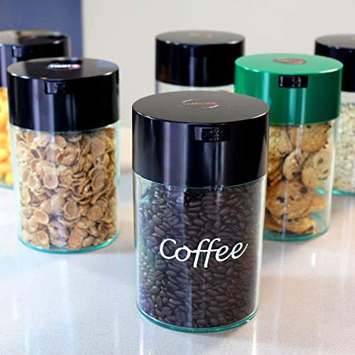  The Ultimate Vacuum Sealed Coffee Airtight Container, 1/2-Pound, Black