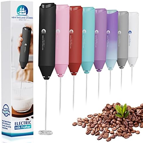  Ctric Milk Frother Handheld, Battery Operated Whisk Beater Foam Maker For Coffee, Cappuccino, Latte, Matcha, Hot Chocolate, Mini Drink Mixer, No Stand, Black