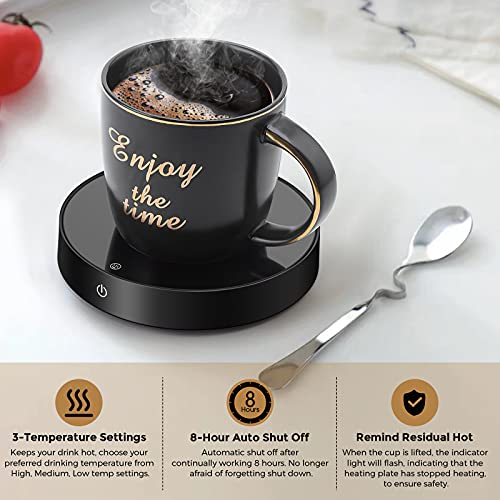  Coffee Mug Warmer And Smart Cup Warmer,Mug Warmer For Desk,Electric Beverage Warmer With 3 Temperature Settings With Auto On/Off, Auto Power-Off Protection, Candle Wax Cup Warmer Heating Plate