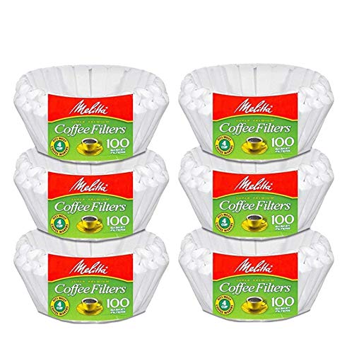 Melitta Junior Basket Coffee Filters White 100 Count (6 Pack)