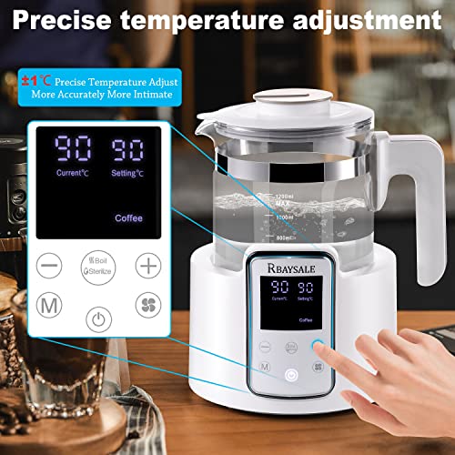  Lectric Kettle Temperature Control With 6 Presets, 12h Keep Warm Baby Formula Kettle Hot Tea Maker Thermostatic Kettle Instant Water Warmer