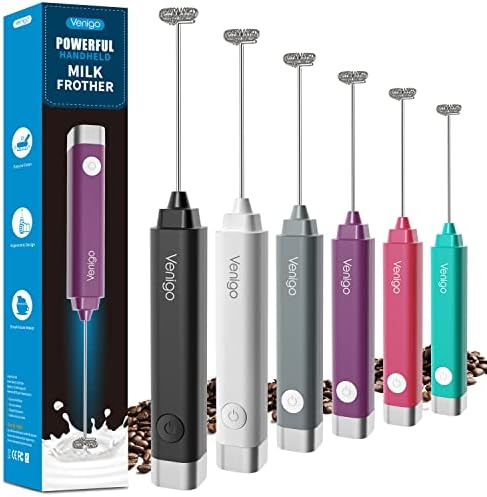  Handheld Milk Frother, Battery Operated Electric Foam Maker And Mixer For Drinks, Perfect For Bulletproof Coffee, Matcha, Cappuccino, And Hot Chocolate (Black)