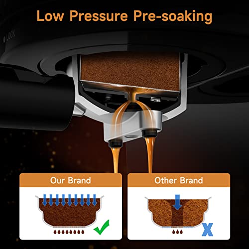  Espresso Machine 15 Bar, Espresso And Cappuccino Machine With Milk Frother, Espresso Maker With Steamer, Digital Touch Screen Coffee Machine With 50 Oz Water Tank