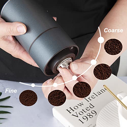  Ortable Electric Coffee Grinder For Beans, Spices And More, Burr Grinder, Quieter, Adjustable Coarse And Fine Grinding, USB Rechargeable, Removable Chamber, 4 Cups (SS-Dark Green)