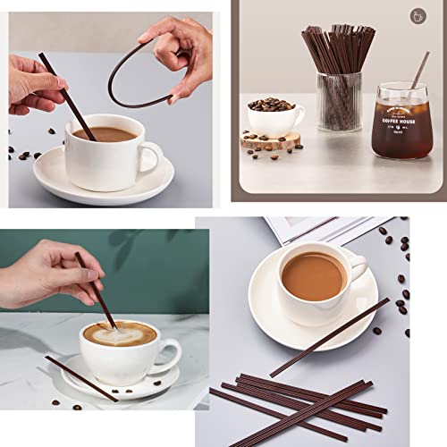  Coffee Stirrers Disposable Plastic Sip Drink Coffee Stir Sticks Straws, 100 Pcs