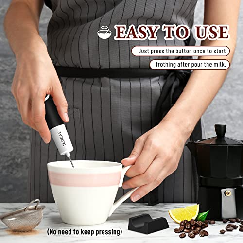  Rechargeable Milk Frother Handheld Electric Whisk USB Charging Foam Maker With Silicone Handle Portable Milk Foamer For Coffee Latte,Hot Chocolate, Matcha,Milkshake Included USB Cable And Stand
