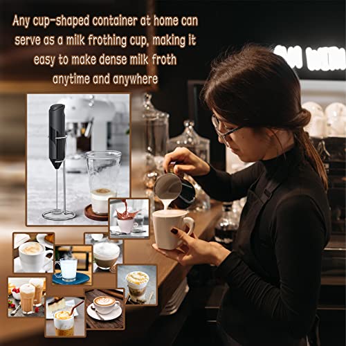  Electric Milk Frother Handheld, Battery Operated Whisk Beater Foam Maker For Coffee, Cappuccino, Latte, Matcha, Hot Chocolate, Mini Drink Mixer,Multi-Function Blender,Frother With Stand(Red)