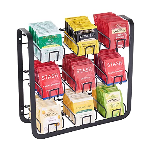  NHZ Tea Bag Holder Stainless Steel 3 Tier, Tea Holder For Tea Bags Organizer Over 180 Tea Bags. Tea Bags Storage Cabinet And Counter, Wall Mount Available.