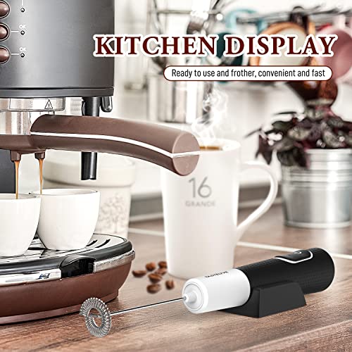  Rechargeable Milk Frother Handheld Electric Whisk USB Charging Foam Maker With Silicone Handle Portable Milk Foamer For Coffee Latte,Hot Chocolate, Matcha,Milkshake Included USB Cable And Stand