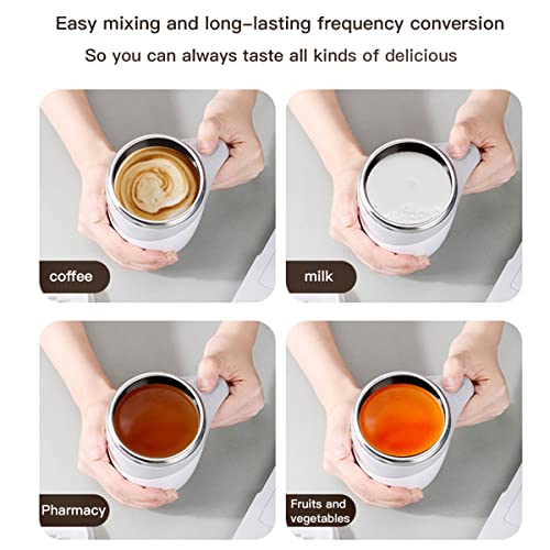  Self Stirring Mug USB Rechargeable 400ml Stainless Steel Magnetic Stirring Mug Reusable Automatic Coffee Mixing Cup Portable Magnetic Stirring Cup Mixing Coffee Mug For Home Office Travel Coff