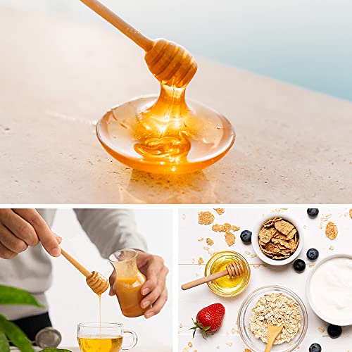  100pcs Mini Wooden Honey Dipper Sticks, 3 Inch Honey Stirrers For Honey Jar Dispense Drizzle Honey, Wedding Party Favors