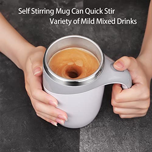  Automatic Magnetic Stirring Coffee Mug, Self Stirring Mug Magnetic Stirring Cup Rotating Home Office Travel Mixing Cup Suitable For Coffee/Milk/Tea/Hot Chocolat (White)