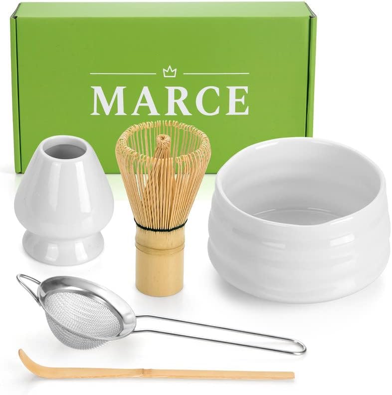  Matcha Set- Matcha Whisk And Bowl- Matcha Tea Set- Matcha Bowl (Matcha Cup), Bamboo Whisk, Matcha Scoop, Matcha Whisk Stand (Chasen Holder)- The Perfect Matcha Kit For Matcha Tea Ceremony (5pc)