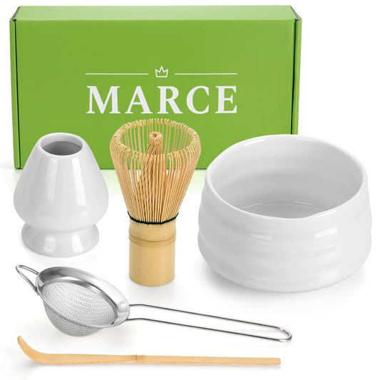  Matcha Set- Matcha Whisk And Bowl- Matcha Tea Set- Matcha Bowl (Matcha Cup), Bamboo Whisk, Matcha Scoop, Matcha Whisk Stand (Chasen Holder)- The Perfect Matcha Kit For Matcha Tea Ceremony (5pc)