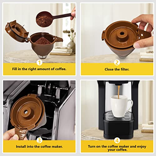  IFEPFR 2 Pack Reusable Coffee Filters & 1 Pack 30ml Spoon, Permanent Coffee Brew Basket Compatible With Hamilton Beach Flexbrew 49974 49975 49976 49979 49957 49954 49947 49940 49950 49966 49968