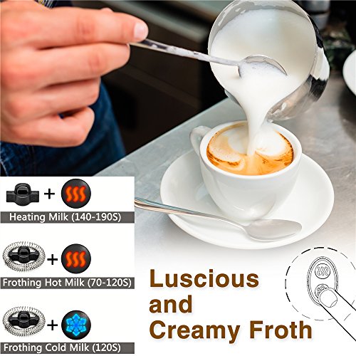  Milk Frother, Automatic Milk Steamer With New Foam Density Feature, Electric Frother With Hot Or Cold Milk Function For Coffee, Cappuccino And Breakfast