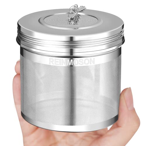  2 Pack Large Tea Ball Infuser For Loose Leaf Tea & Spice Ball For Cooking Soup, 18/8 304 Stainless Steel, Threaded Lid, Chain Hook, Extra Fine Mesh Tea Strainer Ball For Herb, Iced Tea