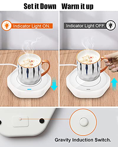  Coffee Warmer, Coffee Mug Warmer With Smart Sensor Switch, Coffee Cup Warmer For Desk，Thermostatic Electric Mug Warmer For Heating Coffee, Beverage, Milk, Tea, White