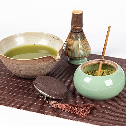  Match Tea Whisk And Ceramic Holder Set Purple Bamboo Chasen And Naoshi For Matcha Chasen