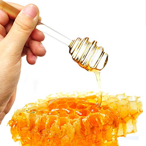  Onbay 1PCS Glass Honey Jam Syrup Dipper Stick Honey Spoon Dipper For Honey Pot Jar(6 Inch)