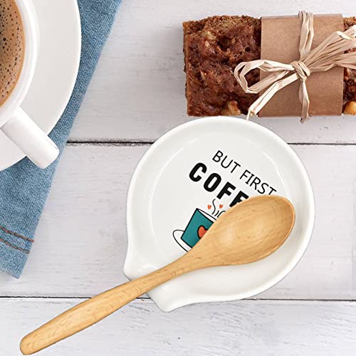  Offee Spoon Rest Coffee Bar Accessories, Small Teaspoon Holder Coffee Station Décor – But First, Coffee
