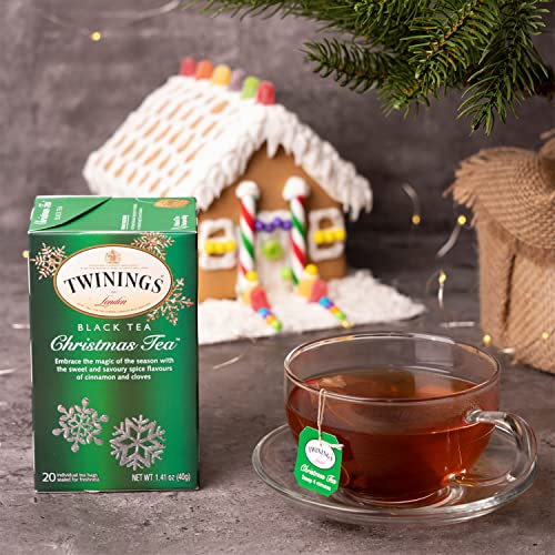 Twinings Of London Christmas Black Tea, Individually Wrapped, Spicy And Warm Taste, Flavored With Cinnamon And Cloves, Soothing Aroma (4 Pack - 120 Tea Bags Total)