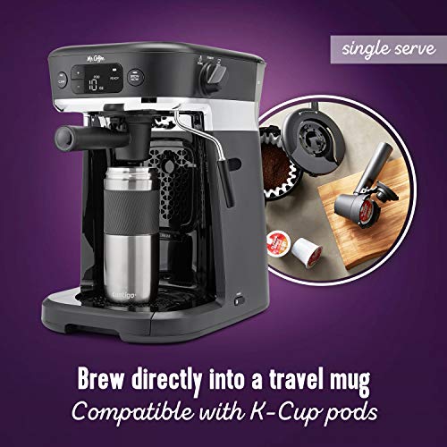 Mr. Coffee® All-in-One Occasions Specialty Pods Coffee Maker, 10-Cup Thermal Carafe, And Espresso With Milk Frother And Storage Tray, Black