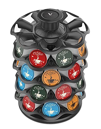  Upright Rotray Coffee Pod Carousel Holder Organizer Compatible With 40 Keurig K Cup Pods, KRS4002S-BLK