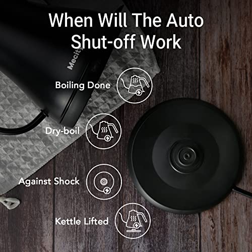  Electric Kettle Gooseneck Water Kettle Stainless Steel Tea Kettle Water Boiler Fast Heating, Auto Shut Off, 27 Ounce, 1000W, Matte Black