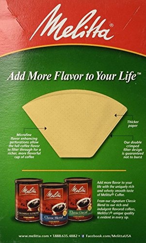 Melitta 612412 #2 Natural Brown Cone Coffee Filters 40 Count (Pack Of 2)